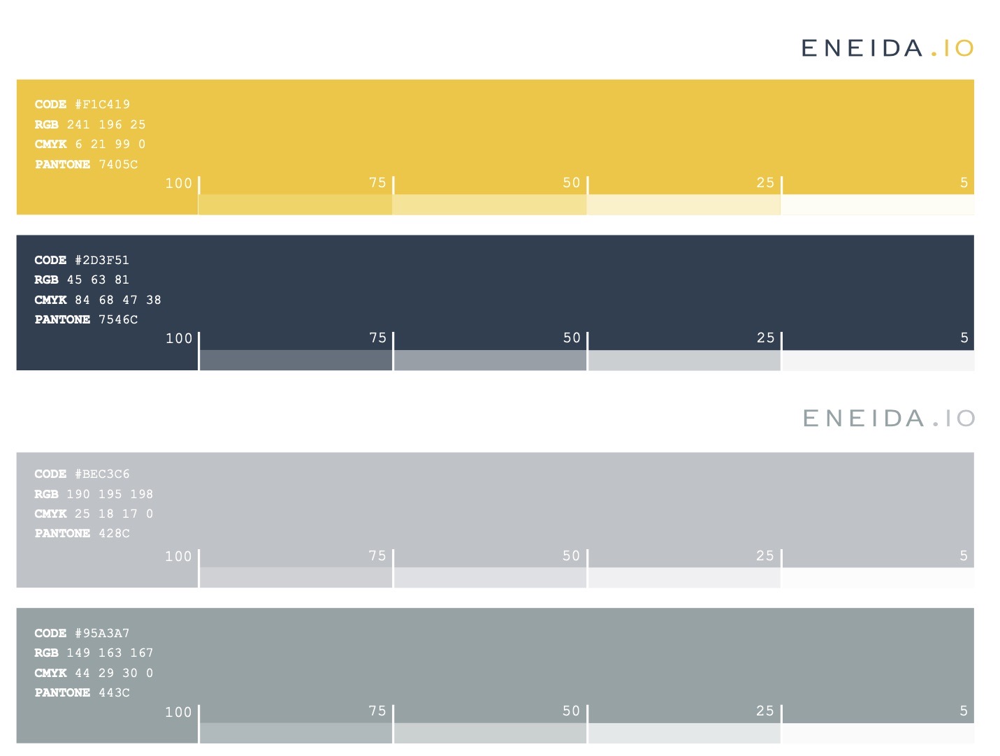 Color palette applied to the new logotype