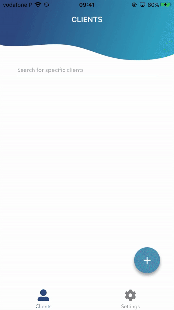 Creating a new client profile in the Lipowise application